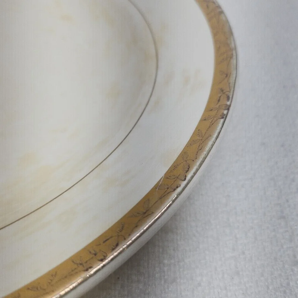Vintage 22K Gold Rare Oval Serving Dish The Etched Design Sebring Pottery USA - Picture 4 of 16